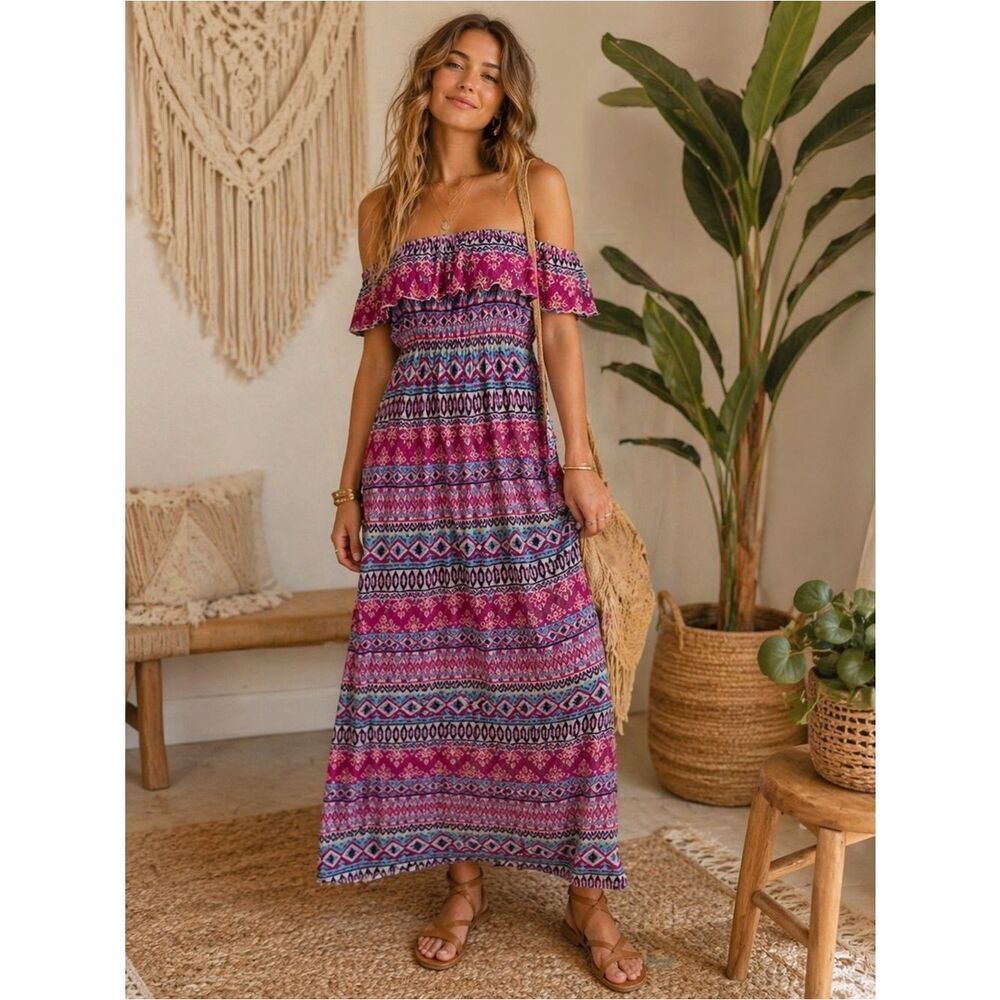Anthropologie Flying Tomatoes Strapless Maxi Dress - Multicolor